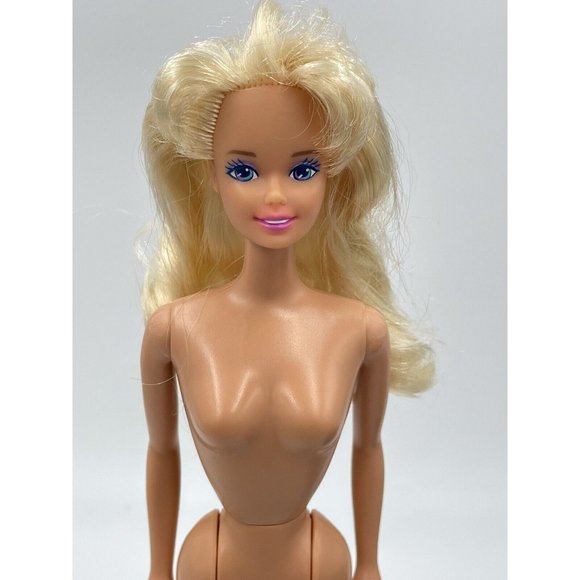 Vintage Barbie Doll Blonde Hair Bangs Twist & Turn Nude for OOAK - Picture 12 of 14